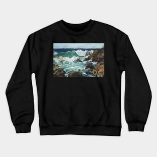 Tide coming in at Pandanus Cove - plein air Crewneck Sweatshirt